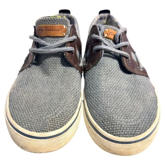 Tommy Bahama Stripes Asunder Men's Blue Brown Lace Up Boat Shoes Size 9‎ - Picture 1 of 5